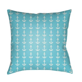 Livabliss Carolina Coastal White Light Blue Knife Edge Accent Pillow Cover ...