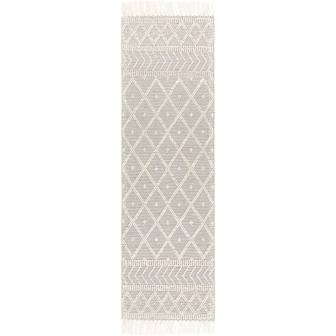 Livabliss Casa DeCampo Ivory Charcoal Handmade Rug - 96x30 CDC2304-268