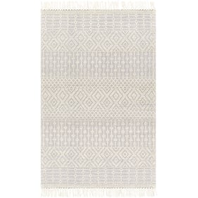 Livabliss Casa DeCampo Ivory Light Gray Handmade Rug - 120x96