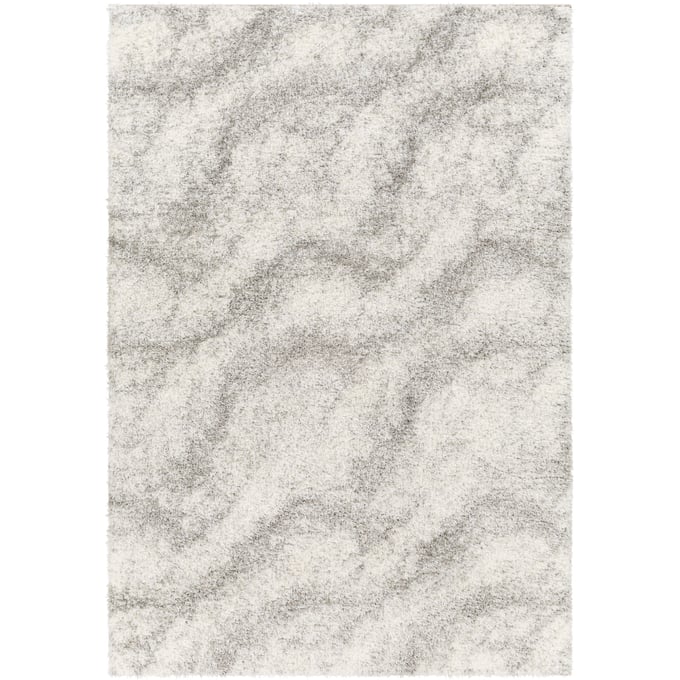 Livabliss Cloudy Shag Off White Gray Modern Machine Woven Rug - 84x63 CDG2306-537