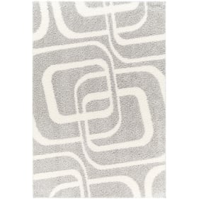 Livabliss Cloudy Shag Gray Modern Off White Machine Woven Rug - 84x63