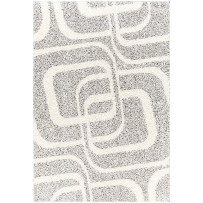 Livabliss Cloudy Shag Gray Modern Off White Machine Woven Rug - 84x63 CDG2310-537