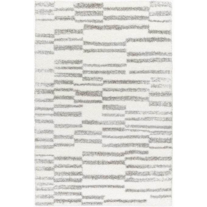 Livabliss Cloudy Shag Off White Gray Charcoal Machine Woven Rug - 120x94 CDG2328-71010