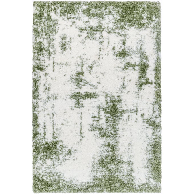 Livabliss Cloudy Shag Off White Grass Green Machine Woven Rug - 108x79 CDG2329-679