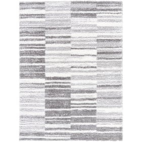 Livabliss Cloudy Shag Ivory Light Gray Modern Machine Woven Rug - 120x94