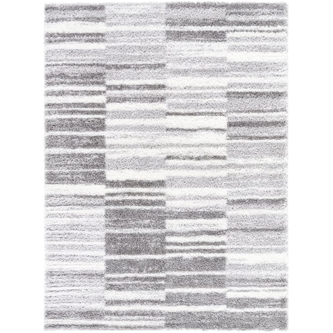 Livabliss Cloudy Shag Ivory Light Gray Modern Machine Woven Rug - 120x94 CDG2334-71010