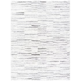 Livabliss Cloudy Shag Ivory Light Gray Machine Woven Rug - 108x79