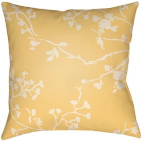 Livabliss Chinoiserie Floral Cream Yellow Accent Pillow Cover - 18x18