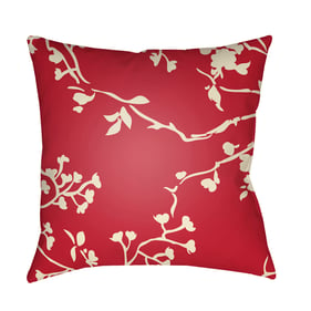 Livabliss Chinoiserie Floral Yellow Red Accent Pillow Cover - 20x20