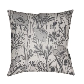 Livabliss Chinoiserie Floral Gray Off White Charcoal Accent Pillow Cover - ...