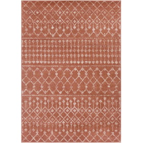 Livabliss Chester Rust Dusty Coral Cream Machine Woven Rug - 108x79