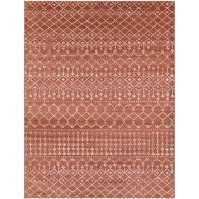 Livabliss Chester Rust Dusty Coral Cream Machine Woven Rug - 122x94