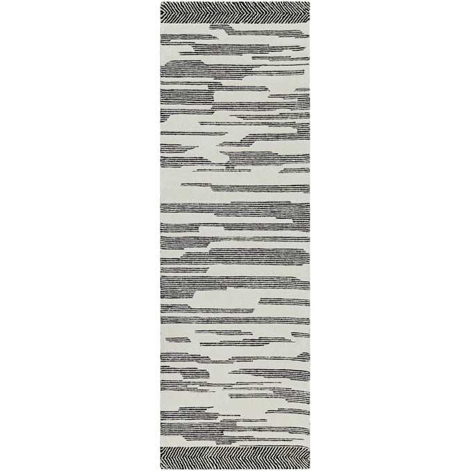 Livabliss Cherokee Black Cream Handmade Rug - 96x30 CHK2308-268