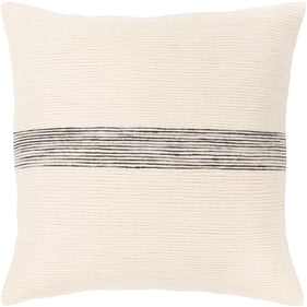 Livabliss Carine Ivory Black Charcoal Poly Accent Pillow - 18x18