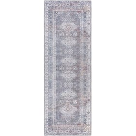 Livabliss Colin Charcoal Light Gray Brown Cream Machine Woven Rug - 144x32