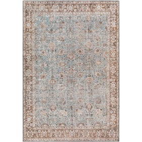 Livabliss Colin Light Blue Tan Orange Brown Cream Machine Woven Rug - 108x7...