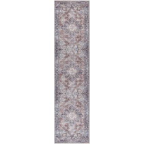 Livabliss Colin Peach Brown White Black Charcoal Machine Woven Rug - 120x32