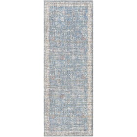 Livabliss Cobb Light Blue Rose Oatmeal Light Brown Cream Machine Woven Rug ...