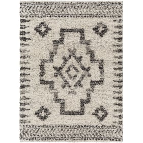 Livabliss Capella Shag Ivory Gray Black Rectangle Machine Woven Rug - 84x63