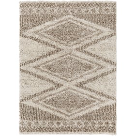 Livabliss Capella Shag Ivory Light Brown Beige Machine Woven Rug - 108x79