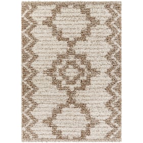 Livabliss Capella Shag Ivory Light Brown Beige Burnt Orange Machine Woven R...