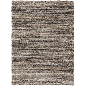 Livabliss Capella Shag Light Brown Ivory Black Gray Machine Woven Rug - 108...