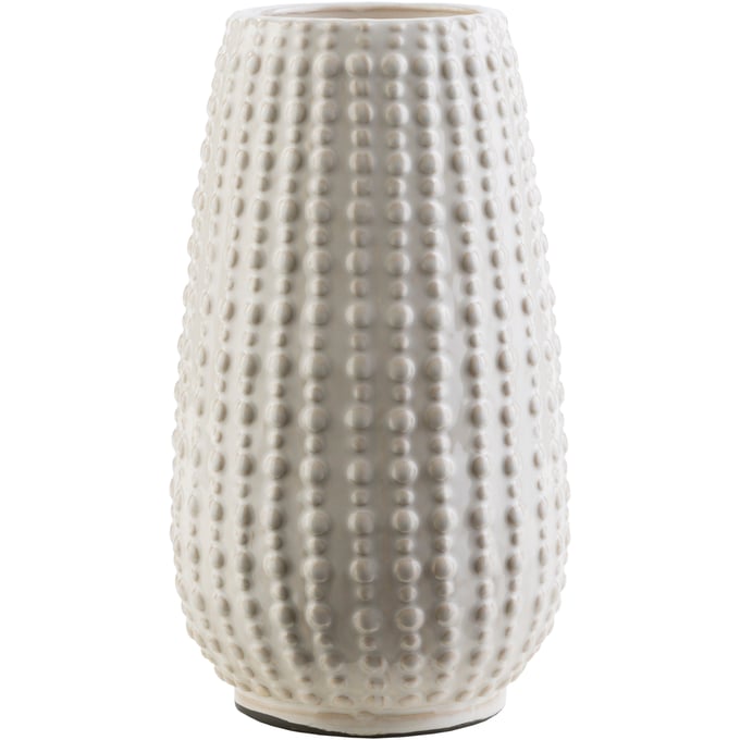 Livabliss Clearwater White Ivory Ceramic Medium Vase CRW405-M