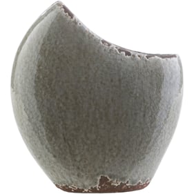 Livabliss Clearwater Charcoal Ivory Dark Brown Small Vase