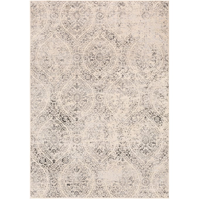 Livabliss City Light Charcoal Light Gray Black Beige Cream Machine Woven Rug - 71x51 CYL2318-43511