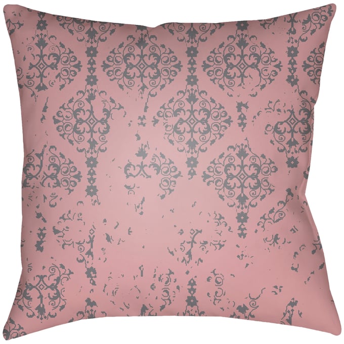 Livabliss Moody Damask Gray Mauve Accent Pillow Cover - 18x18 DK009-1818