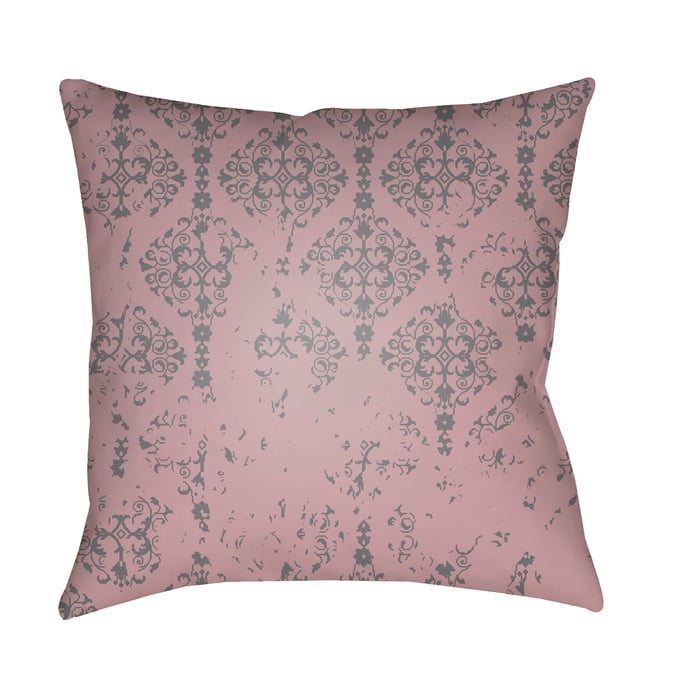 Livabliss Moody Damask Gray Mauve Accent Pillow Cover - 20x20 DK009-2020