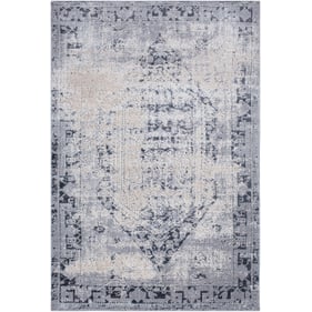 Livabliss Durham Slate Navy Ink Blue Light Beige Machine Woven Rug - 35x24