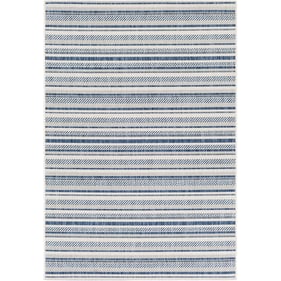 Livabliss Eagean Navy Light Blue White Machine Woven Rug - 35x24