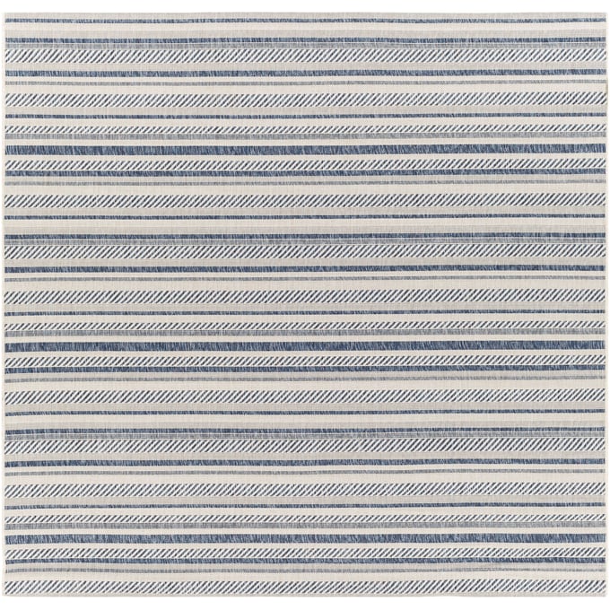 Livabliss Eagean Navy Light Blue White Machine Woven Rug - 79x79 EAG2337-67SQ