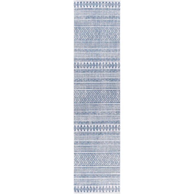 Livabliss Eagean Light Blue Navy White Machine Woven Rug - 144x32 EAG2344-2712