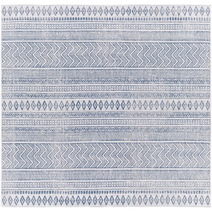 Livabliss Eagean Light Blue Navy White Machine Woven Rug - 79x79 EAG2344-67SQ