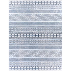 Livabliss Eagean Light Blue Navy White Machine Woven Rug - 122x94