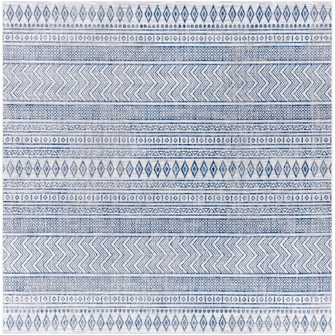 Livabliss Eagean Light Blue Navy White Machine Woven Rug - 94x94 EAG2344-710SQ