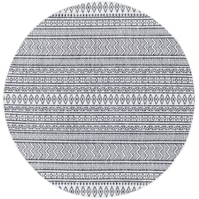 Livabliss Eagean Black White Machine Woven Rug - 63x63