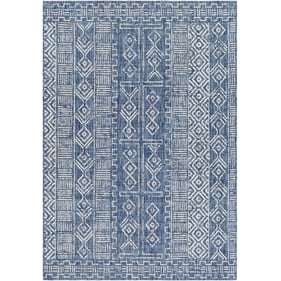 Livabliss Eagean Light Blue Ink White Machine Woven Rug - 91x63