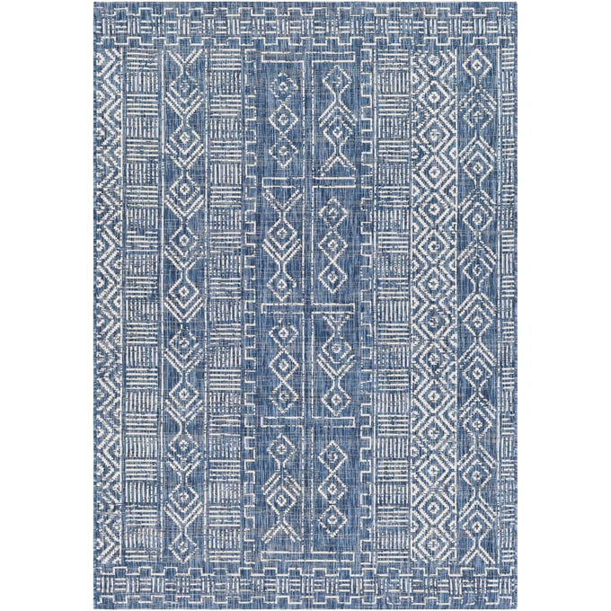 Livabliss Eagean Light Blue Ink White Machine Woven Rug - 91x63 EAG2346-5376