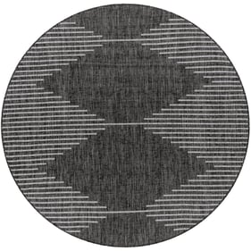 Livabliss Eagean Black Charcoal Cream Light Gray Machine Woven Rug - 63x63