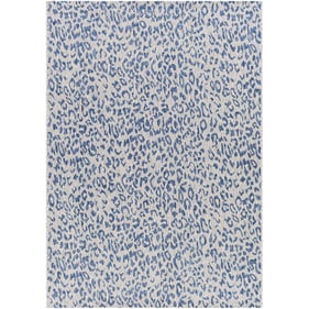 Livabliss Eagean Dark Blue Navy Pale Light Gray Machine Woven Rug - 91x63