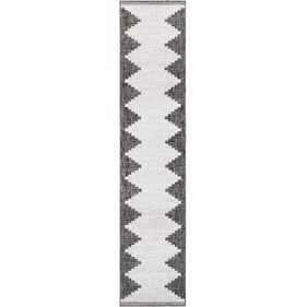 Livabliss Eagean Black Off White Charcoal Machine Woven Rug - 144x32