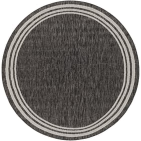 Livabliss Eagean Charcoal Cream Machine Round Woven Rug - 79x79