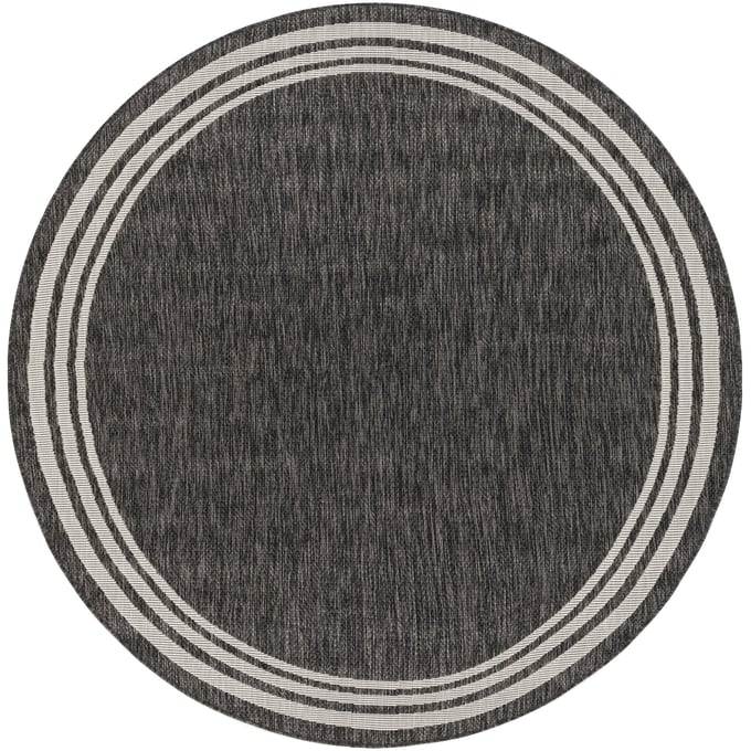 Livabliss Eagean Charcoal Cream Machine Round Woven Rug - 79x79 EAG2365-67RD