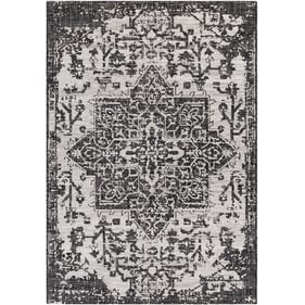 Livabliss Eagean Black Charcoal Light Beige Machine Woven Rug - 91x63