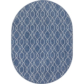 Livabliss Eagean Dark Blue Denim Cream Machine Woven Rug - 71x51