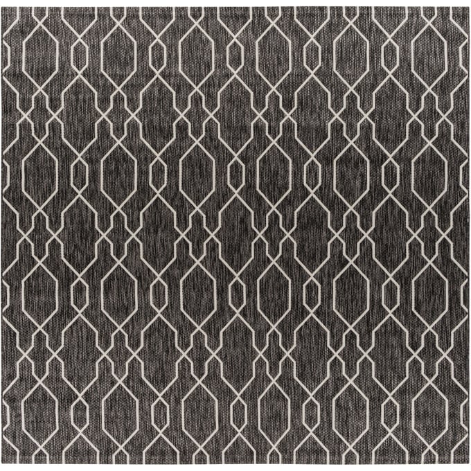 Livabliss Eagean Charcoal Cream Machine Woven Rug - 94x94 EAG2384-710SQ