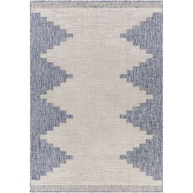 Livabliss Eagean Oatmeal Gray Taupe Off White Navy Blue Machine Woven Rug -...